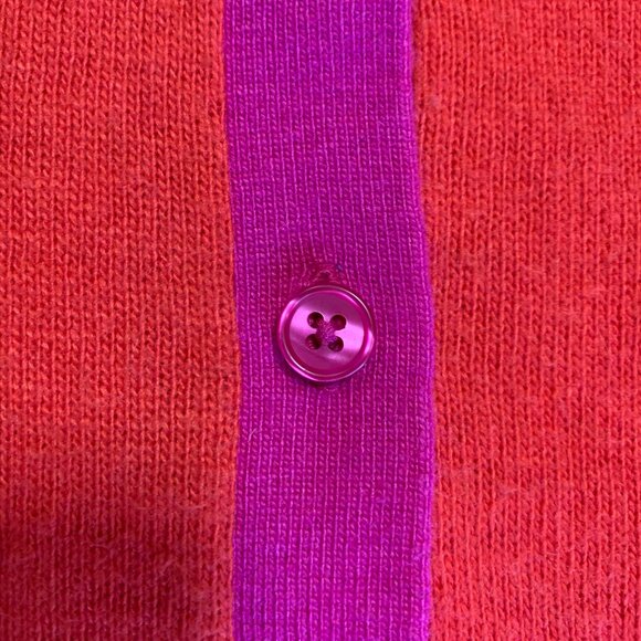 Ann Taylor LOFT Hot Pink & Red/Orange Color-block Cardigan Womens Size Small - Picture 5 of 11